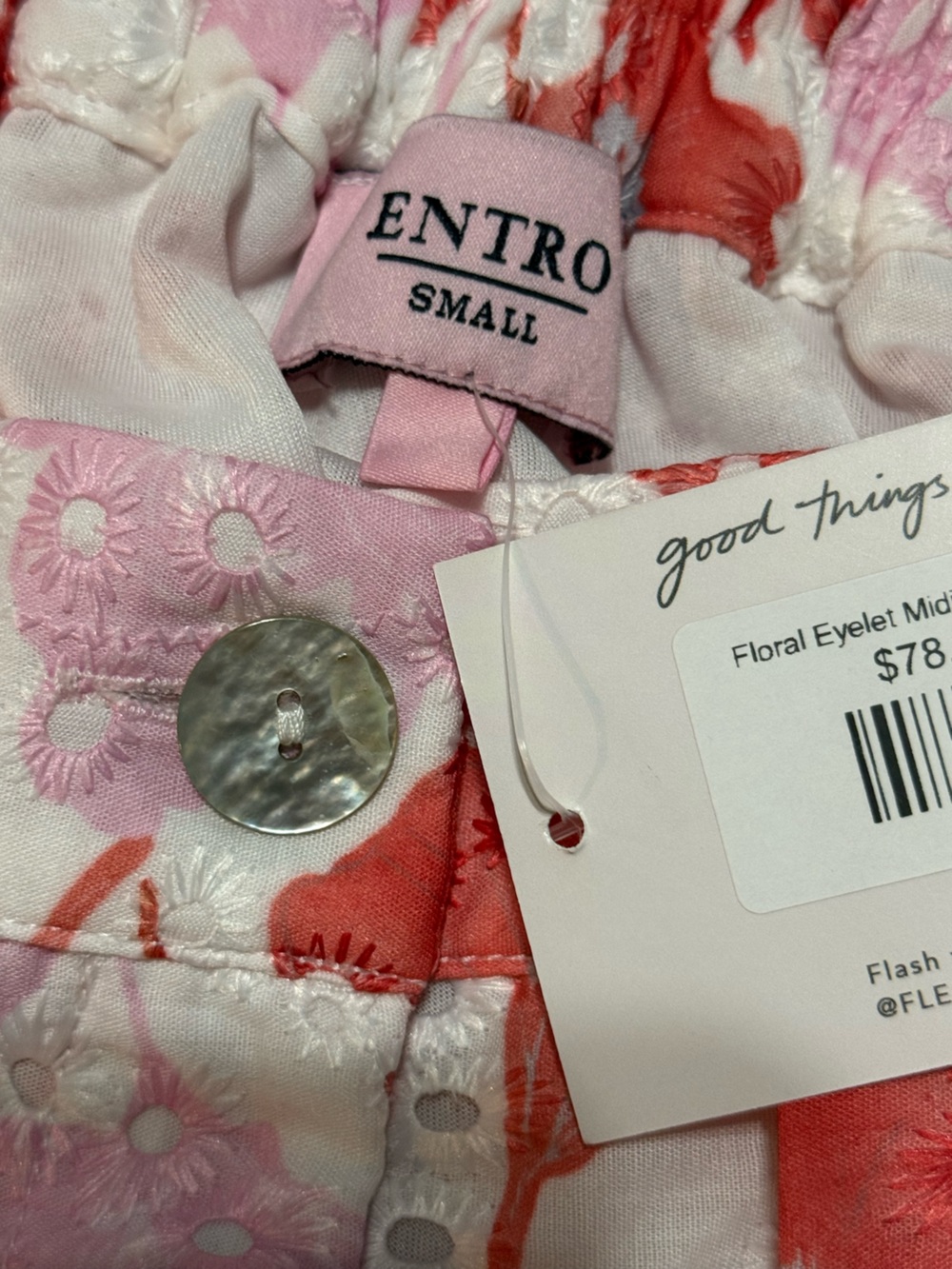 Entro Floral Eyelet Midi Skirt - Picture 3 of 7
